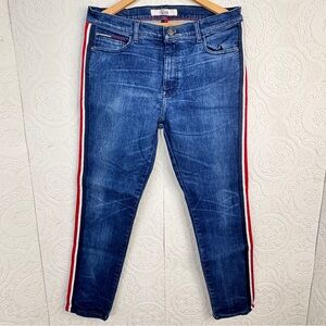 Vintage Tommy Hilfiger Jeans Rare Side Stripes Men’s 34x30 Slim Tapered Style
